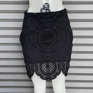 Xhilaration Women’s Black Crochet/Lace Mini Assorted Pattern Skirt Size S